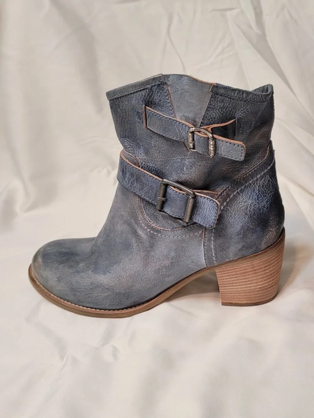 Cordani Western Boots in Distressed Denim Blue Made in Italy